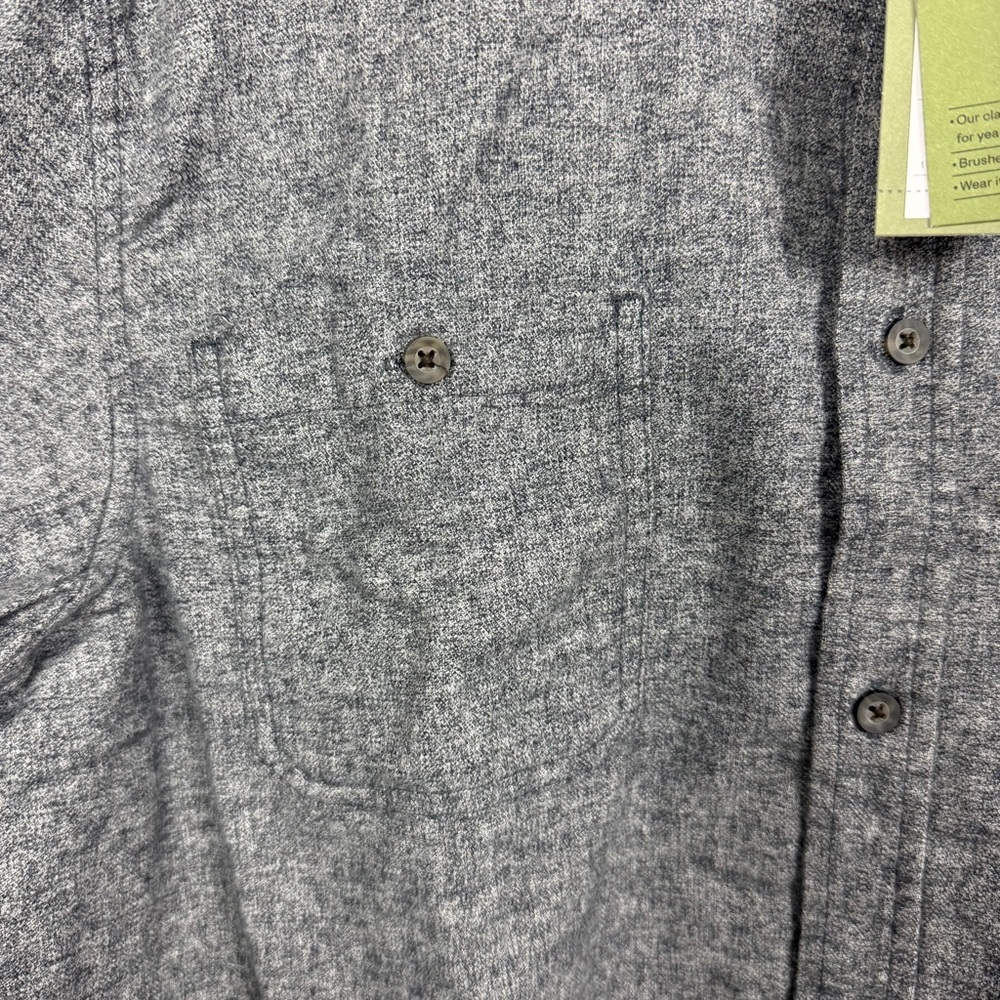 Goodfellow & Co Heather Gray Mid-Weight Flannel Long Sleeve Button-Up Shirt (L) - Picture 4 of 6